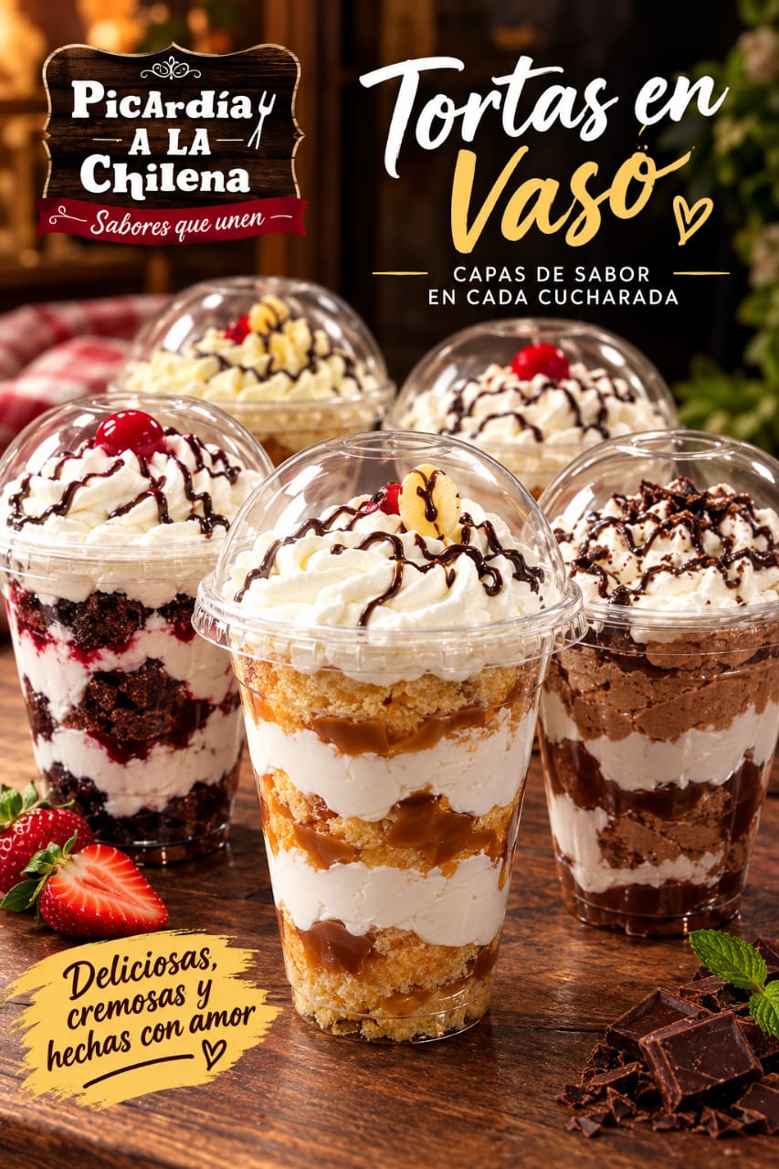 Tortas en vaso por mayor (variedad de sabores)