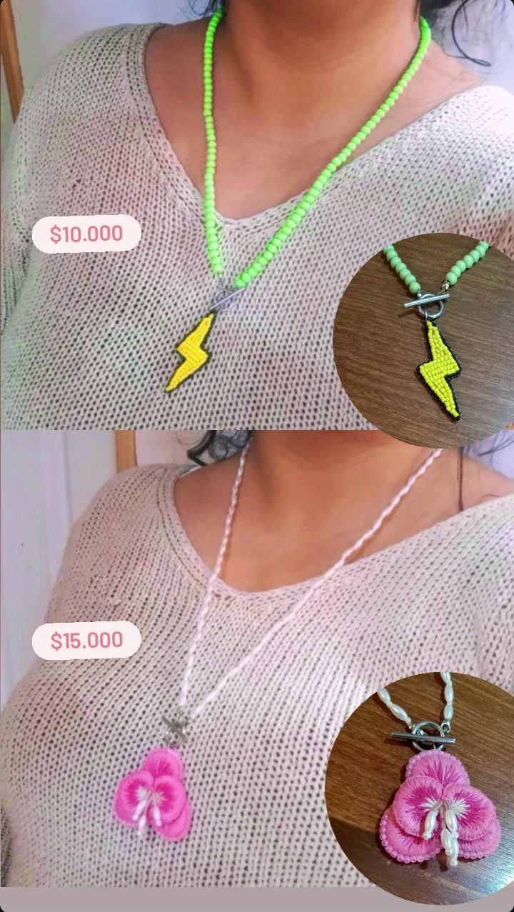 Collar bordado a mano